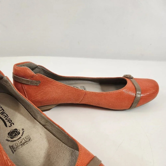 Softwaves Ballet Flats Orange Buckle Detail Womens size 40 New Unworn Portugal - Picture 6 of 9